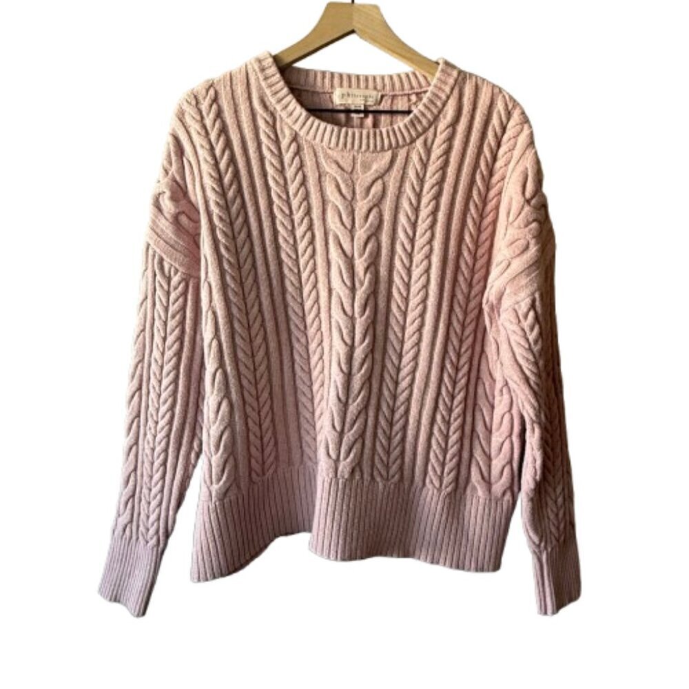 Women's XL Philosophy Chunky Cable Knit Sweater in Pink